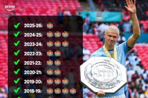 温布利常客！曼城连续16个赛季在温布利球场踢杯赛