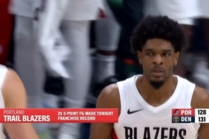 外线开炮！亨德森三分命中 开拓者25记三分创球队新高